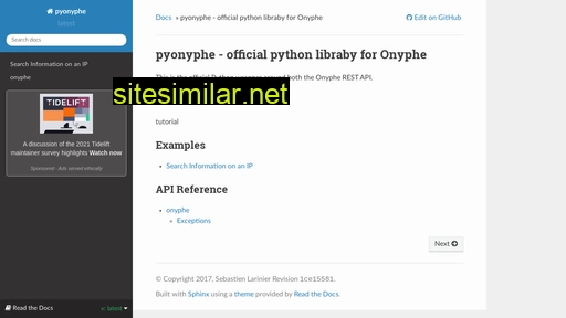 pyonyphe.readthedocs.io alternative sites