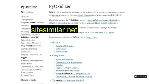 pyoxidizer.readthedocs.io alternative sites