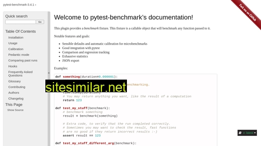 pytest-benchmark.readthedocs.io alternative sites
