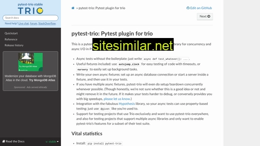 pytest-trio.readthedocs.io alternative sites