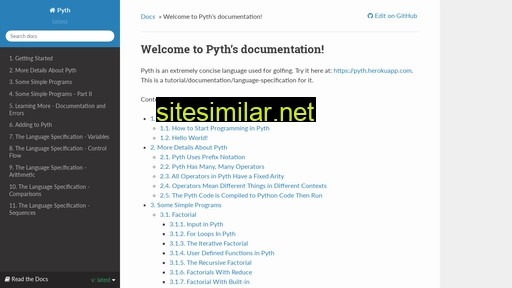 pyth.readthedocs.io alternative sites