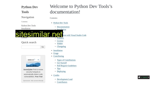 python-dev-tools.readthedocs.io alternative sites