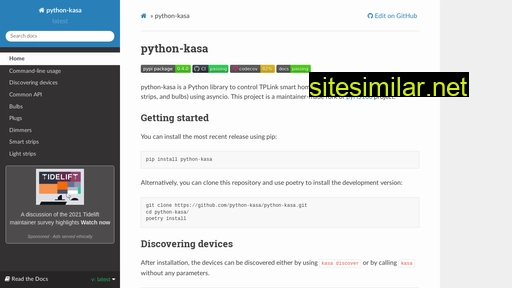 python-kasa.readthedocs.io alternative sites