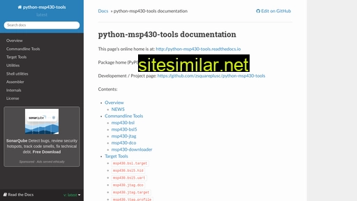 python-msp430-tools.readthedocs.io alternative sites
