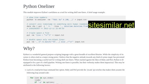 Python-oneliner similar sites