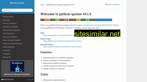 Python-quoine similar sites