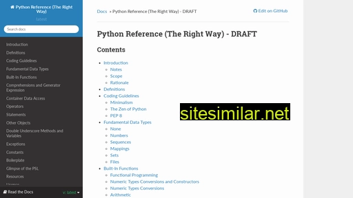 python-reference.readthedocs.io alternative sites