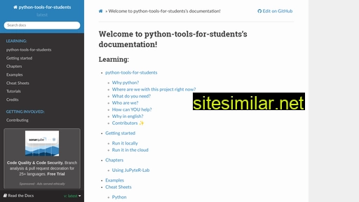 python-tools-for-students.readthedocs.io alternative sites