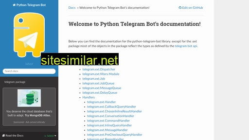 Pythontelegramrobot similar sites