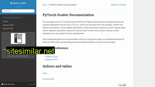 pytorch-scatter.readthedocs.io alternative sites