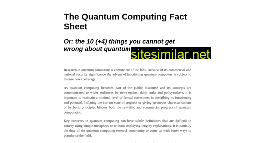 Quantumfactsheet similar sites