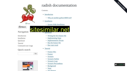 radish.readthedocs.io alternative sites