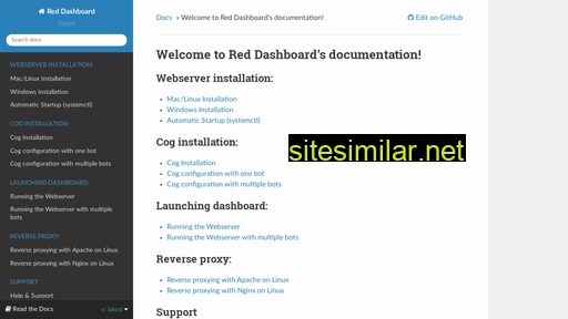 red-dashboard.readthedocs.io alternative sites