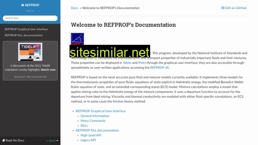 Refprop-docs similar sites