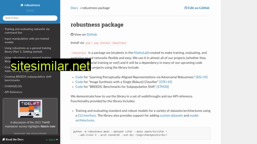 robustness.readthedocs.io alternative sites