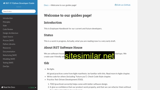 Rst-python-developer-guide similar sites