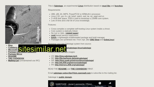 sabotage-linux.github.io alternative sites