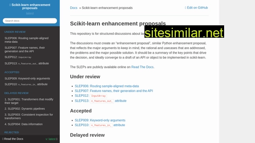 scikit-learn-enhancement-proposals.readthedocs.io alternative sites
