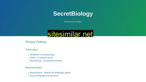 Secretbiology similar sites