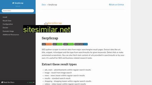 serpscrap.readthedocs.io alternative sites