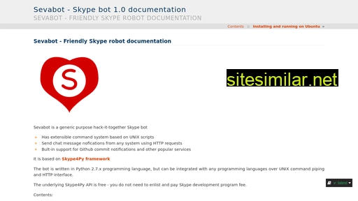 sevabot-skype-bot.readthedocs.io alternative sites