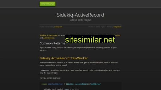 Sidekiq-orm similar sites