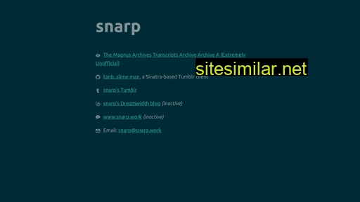 snarp.github.io alternative sites