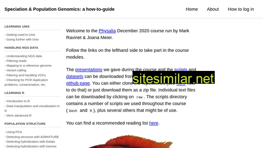 speciationgenomics.github.io alternative sites