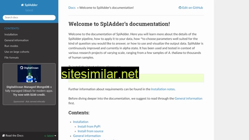 spladder.readthedocs.io alternative sites