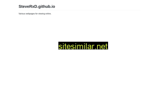 steverxd.github.io alternative sites
