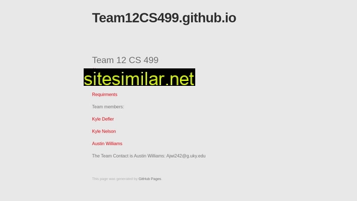 team12cs499.github.io alternative sites