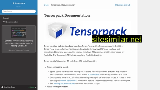 tensorpack.readthedocs.io alternative sites