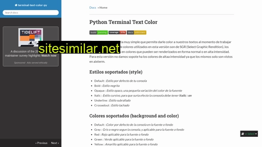 terminal-text-color-py.readthedocs.io alternative sites