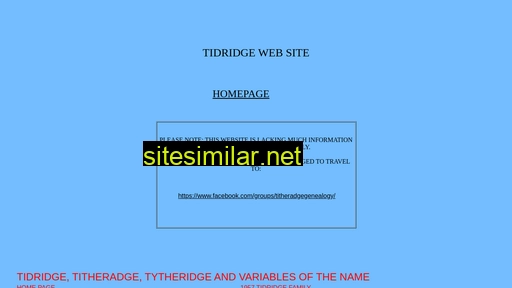 Tidridge similar sites