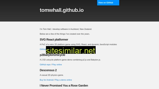 tomwhall.github.io alternative sites