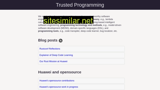 Trusted-programming similar sites