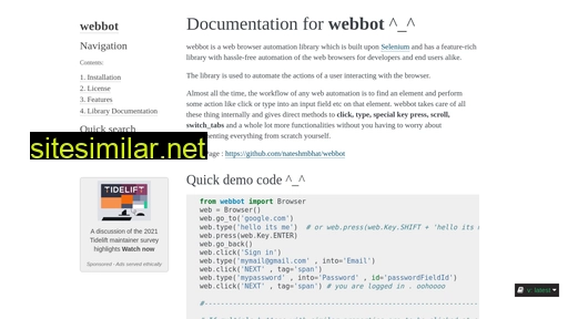 webbot.readthedocs.io alternative sites