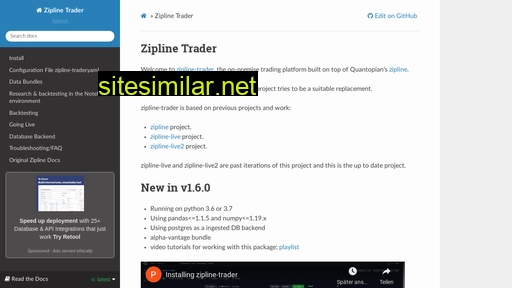 zipline-trader.readthedocs.io alternative sites