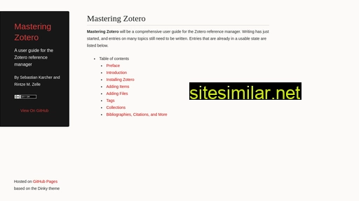 zotero-manual.github.io alternative sites