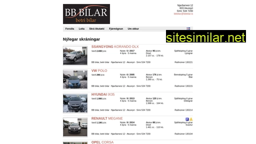 bbbilar.is alternative sites