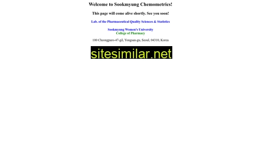 chemometrics.or.kr alternative sites
