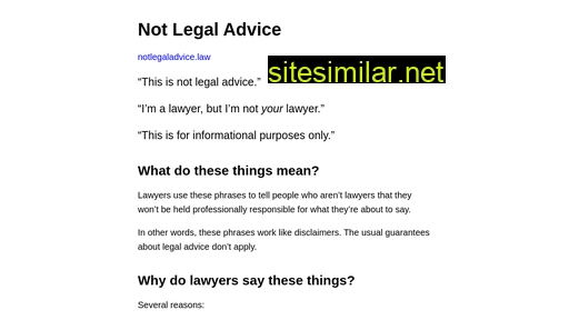 notlegaladvice.law alternative sites