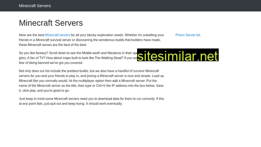 Minecraft-servers similar sites