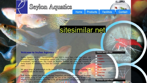 seylonaquatics.lk alternative sites