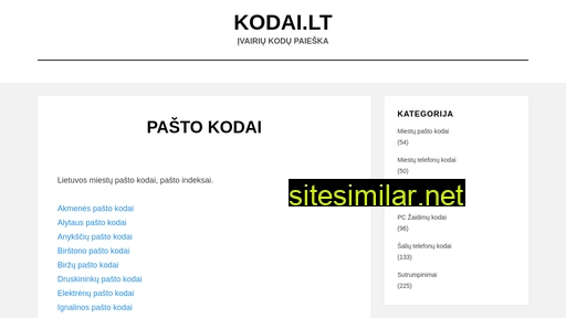 Kodai similar sites