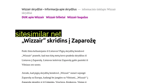 wizzair-skrydis.lt alternative sites