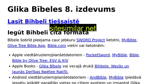 bihbele.lv alternative sites