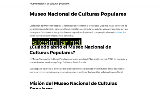 museoculturaspopulares.mx alternative sites