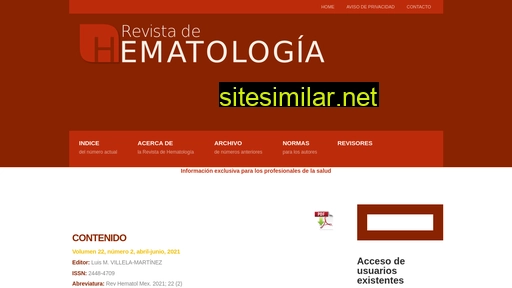 Revistadehematologia similar sites