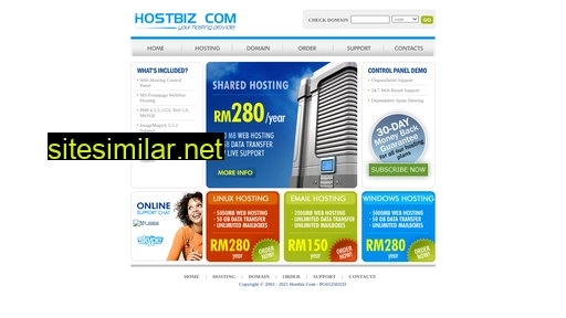 hostbiz.com.my alternative sites